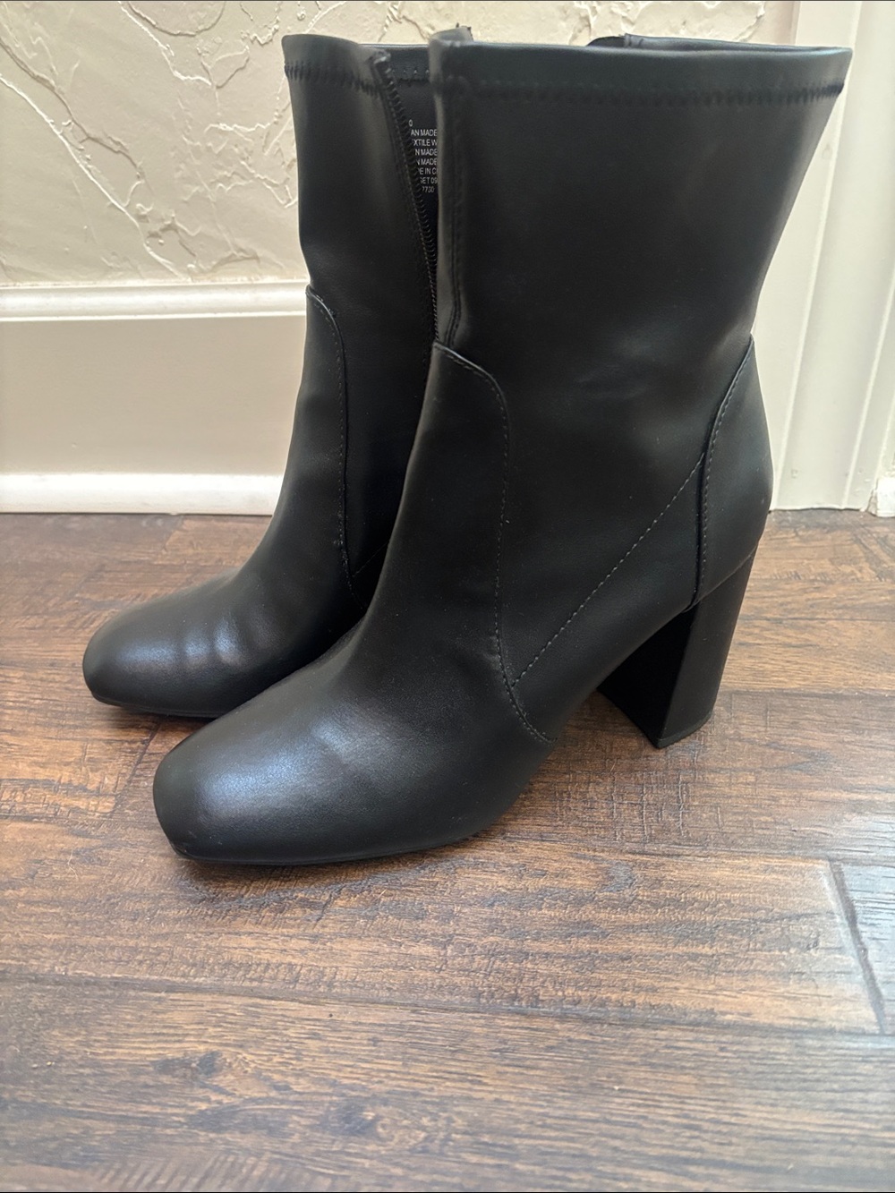 a new day Black Mid-Calf Block Heel Boots